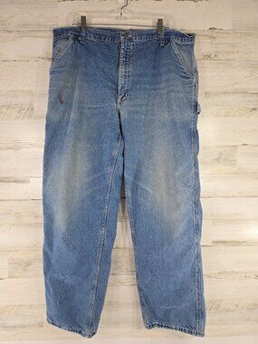 VINTAGE CARHARTT LINED CARPENTER JEANS MEN'S SIZE 40x31 ACTUAL MEASUREMENT AS-IS